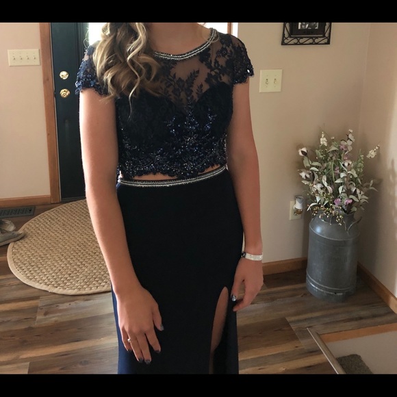 Navy Blue Prom Dress - Picture 3 of 3